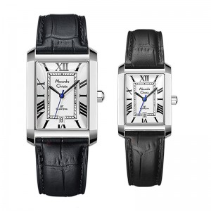 Alexandre Christie AC 8714 Silver White Leather Couple